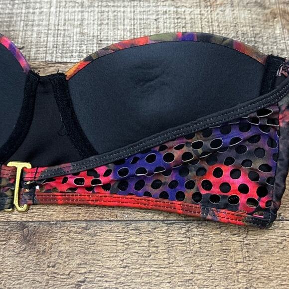 NEW Beach Riot Freemont Strapless Bustier Bikini Top in Flamingo SZ Small - Picture 6 of 7